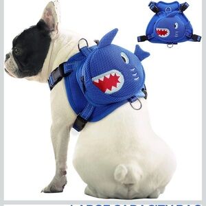 Blue Shark Backpack Dog Harness